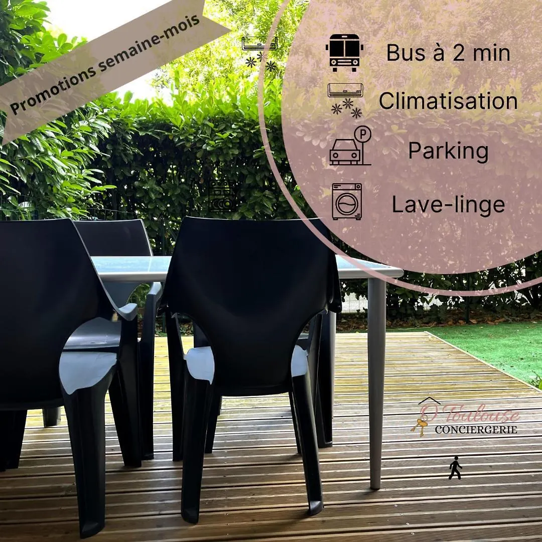 L'Instant Detente Avec Terrasse Climatisation Et Parking 圖盧茲